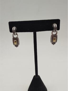 Brighton Two Tone Door Knocker Earrings Gold Silver